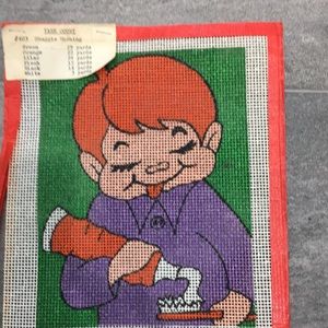 Needlepoint scrim shaggie morning